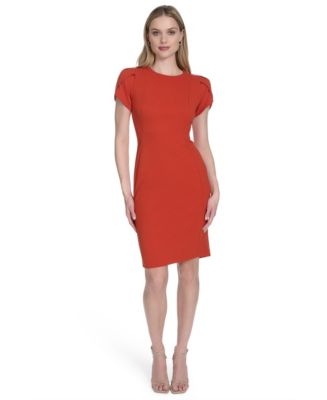 green emerald velvet dress Calvin Klein Tulip Sleeve Sheath Dress Black 6 at Amazon Women's Clothing  store