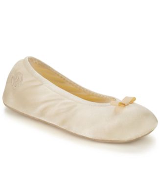 isotoner signature satin ballerina slippers