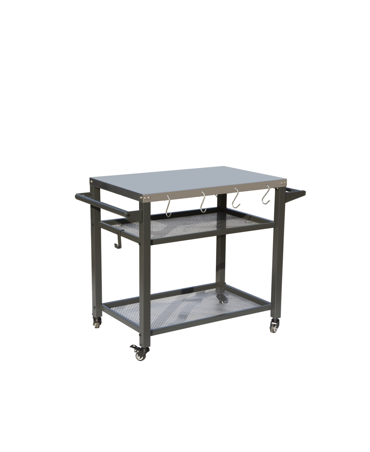 3-Shelf Outdoor Grill Table, Grill Cart with Wheels, Outdoor Pizza Oven and Food Prep Table, Blackstone Table with Stainless Steel Tablet