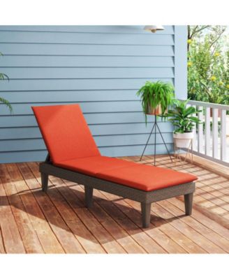 2PCS Patio Lounge Chair Recliner Chair w/ 3-Position Adjustable Backrest & Cushion