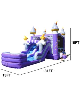 Thunder Commercial Grade Bounce House Water Slide with Pool for Kids and Adults (with Blower), Basketball Hoop, Wet Dry Combo, Outdoor, Big Inflatable, Birthday Party Rental