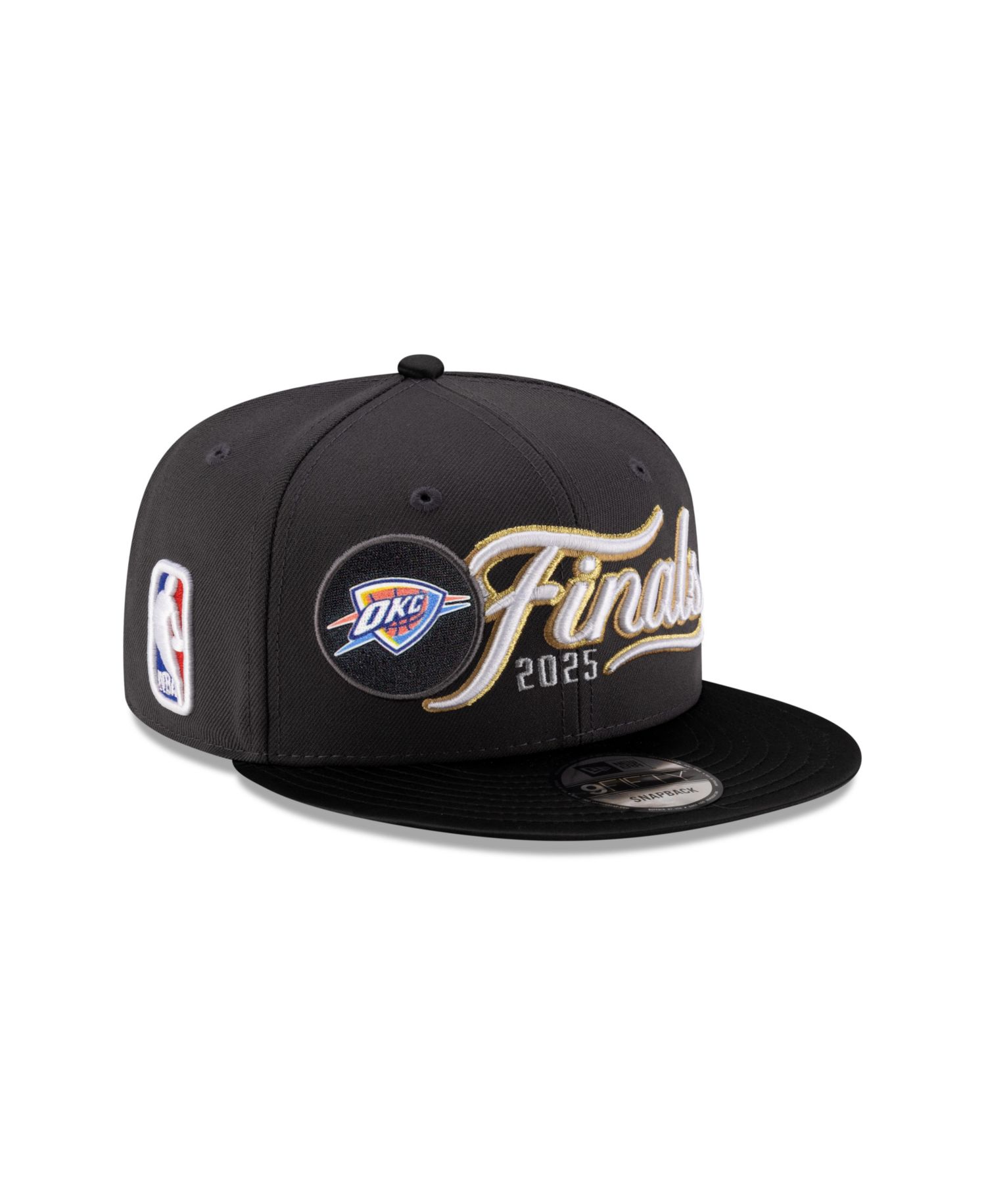 Men's Charcoal/Black Oklahoma City Thunder 2025 NBA Western Conference Champions Locker Room 9FIFTY Snapback Hat