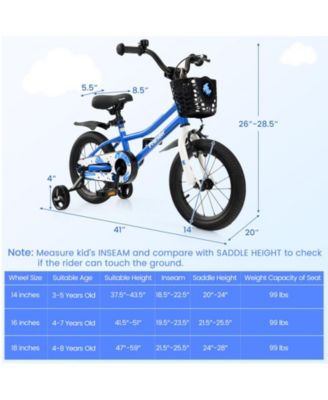14 Inch Kids Bike with 2 Training Wheels for 3-5 Years Old