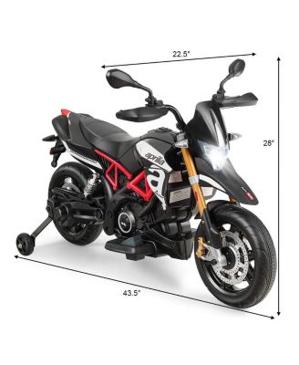 12V Kids Ride-On Motorcycle Aprilia Licensed with Sounds and Music