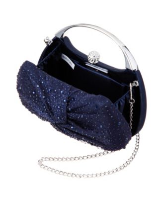 Crystal Twist Chiffon and Satin Minaudiere Clutch Bag