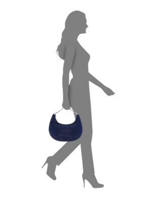 All Over Crystal Crescent Moon Crossbody Bag