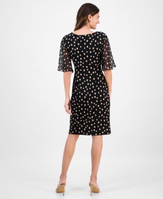 Women's Butterfly-Sleeve Sheath Dress