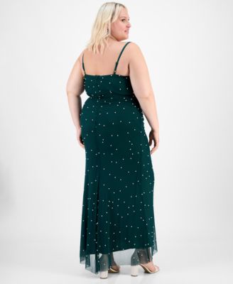 Trendy Plus Size Emma Faux-Pearl Beaded Gown