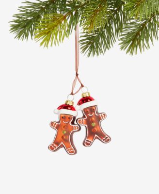 Holiday Lane - Gingerbread Village Glass Gingerbread Men Ornament