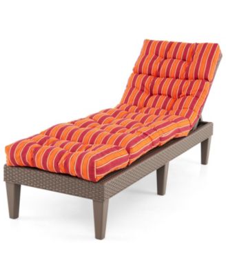 Outdoor Lounge Chaise Cushion with String Ties for Garden Poolside 73'' x 22'' x 4''