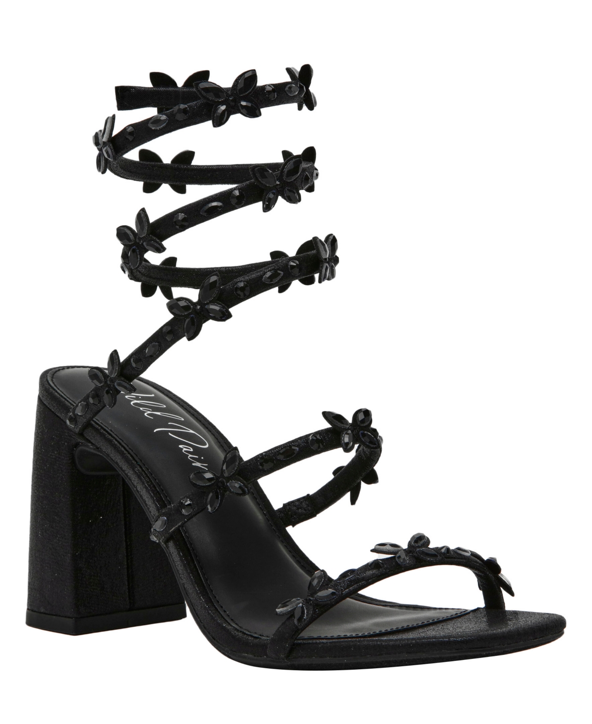 Women's Strappy Block Heel Evening Sandals, Exclusively at Macy's - Silver Bling