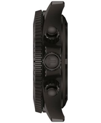 Men's Swiss Chronograph Seastar 1000 Black-Tone Stainless Steel Bracelet Watch 38mm