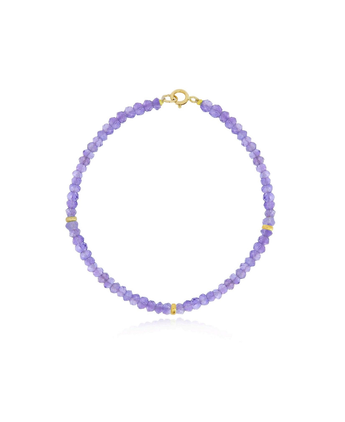 Amethyst Bead Bracelet 14k Gold - Amethyst