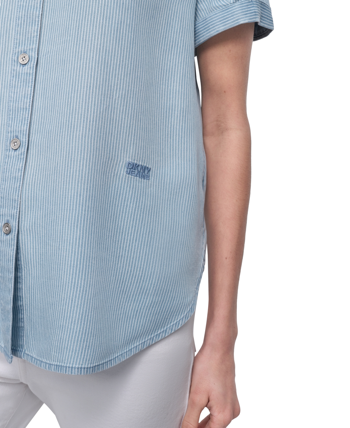 Dkny Jeans Women's Rolled-Sleeve Button-Up Shirt
