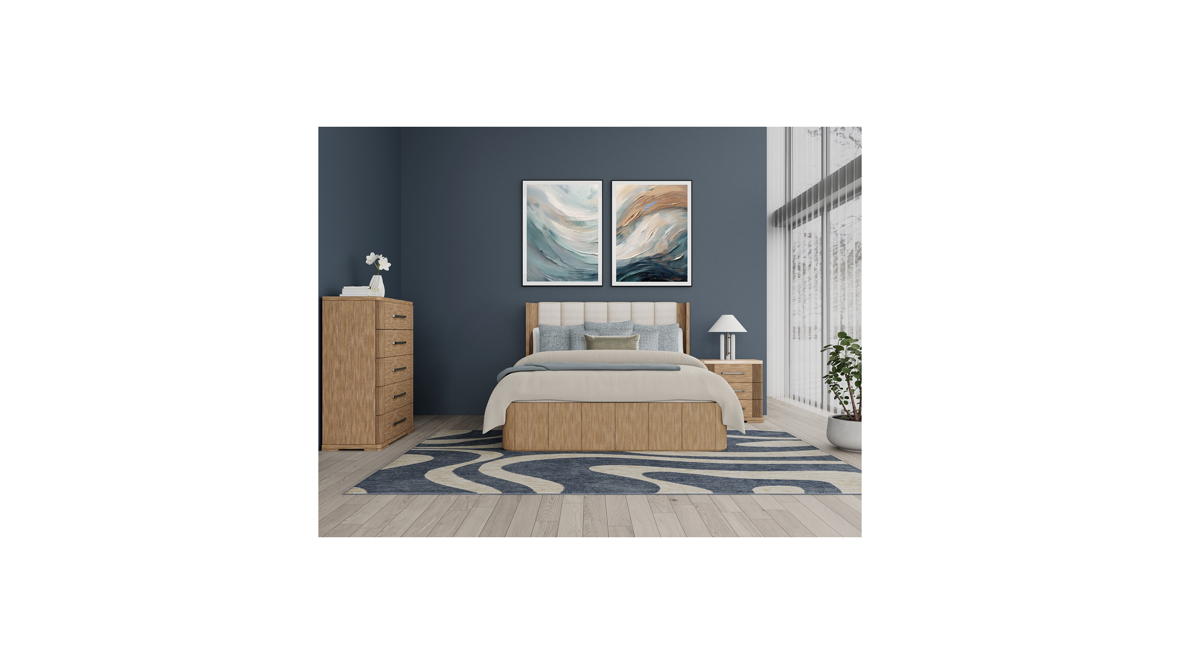 Frandlyn 3-Pc. King Bedroom Set (Bed, Chest & Stone Top Nightstand)