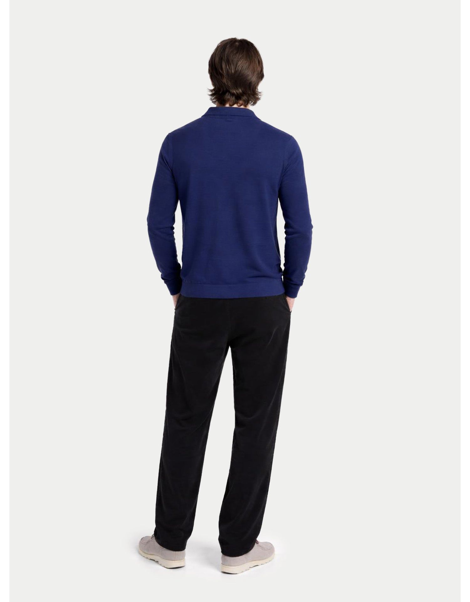 Men's Cashmere Silk Polo-Neck Cardigan