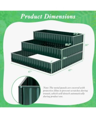 Heavy-Duty Outdoor 3-Tier Raised Garden Bed Planter Box