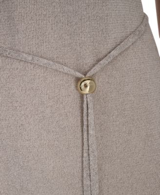 Women's Metallic Tie-Waist Round-Neck Top