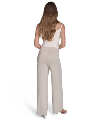 Women's High-Rise Wide-Leg Knit Pants