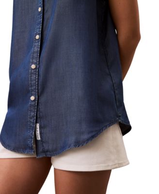 Women's Sleeveless Button-Down Shirt