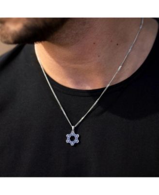 Men's Star of David Pendant, 21" Chain