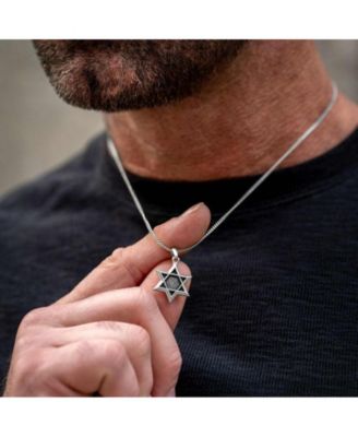Star of David Pendant – Stainless Steel, Silver Finish
