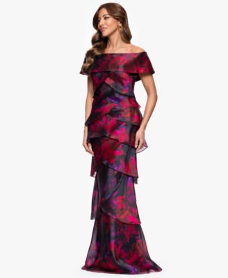 Petites Printed Long Sheath Dress