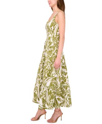 Women's Cotton-Blend Printed Sleeveless Maxi Dress