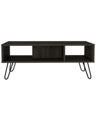 1 PC wood Vassel Coffee Table, Four Legs, Two Shelves, Espresso Coffee Table