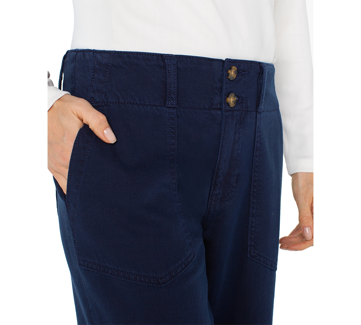 Liverpool Los Angeles Hannah Flare Leg Pants In Blue