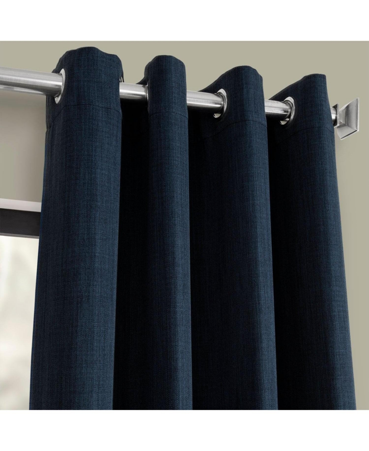 Half Price Drapes Grommet Textured Faux Linen Room Darkening Curtain In Purple