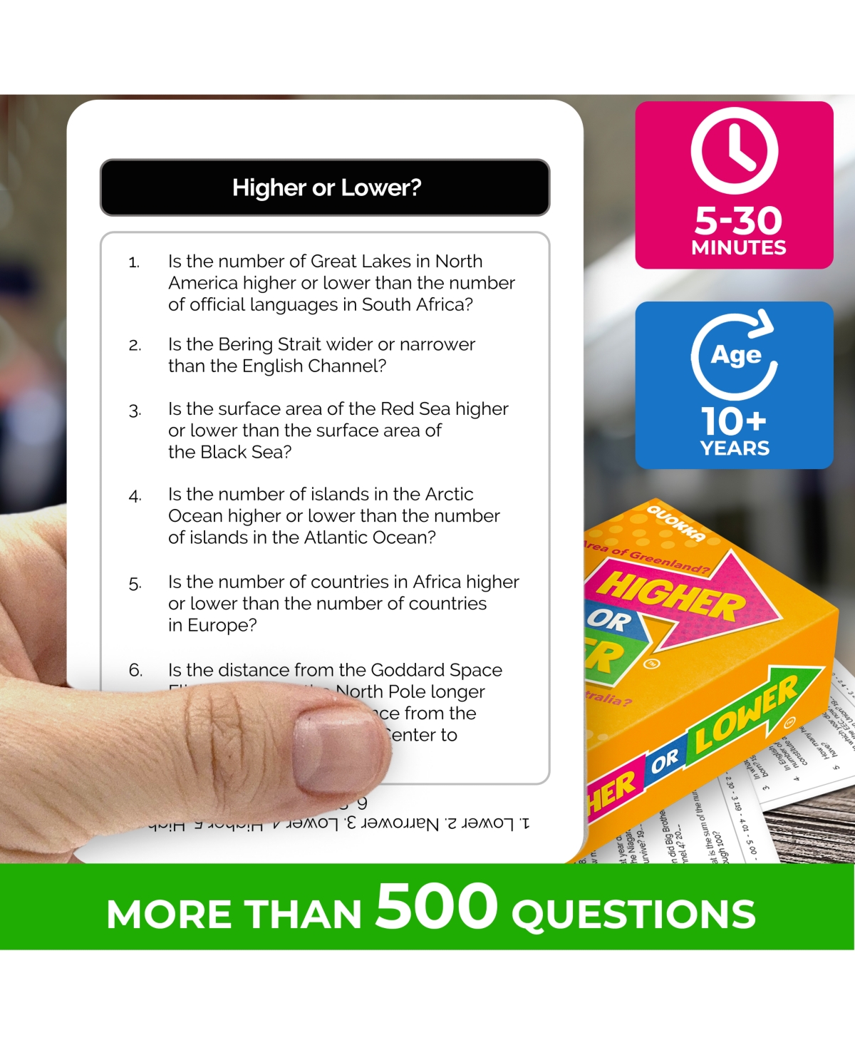 Quokka Board Game for Kids - Family Card and Adults Higher or Lower | Guess Fun Questions Easy to Learn 2 + Players