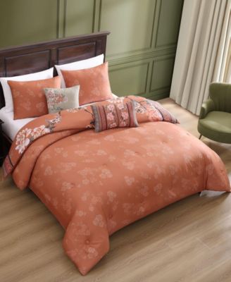 Rossana Bedding 100% Cotton 5-Piece King Size Reversible Comforter Set