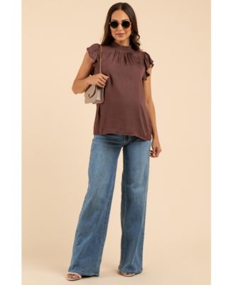 Blue Wide Leg Maternity Jeans