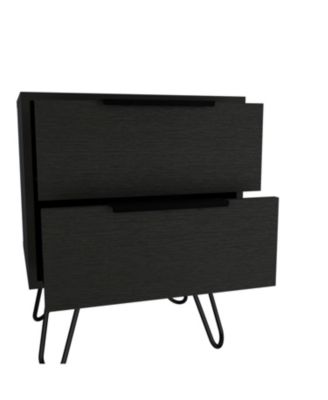 Begonia 2 Nightstand, Hairpin Legs, Two Drawers