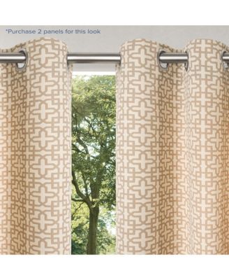 Outdoor Window Covering Cabana Trellis Grommet Single Panel, 52"Wx 96"L