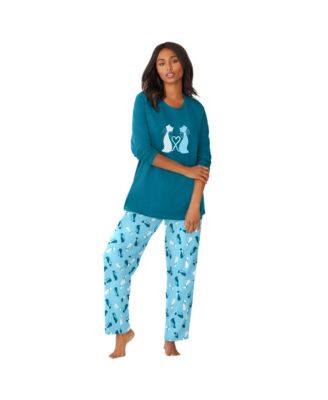 Women's Dreams and Co. Long Sleeve Knit PJ Set