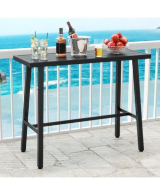 Patio Counter Height Bar Table with Adjustable Foot Pads