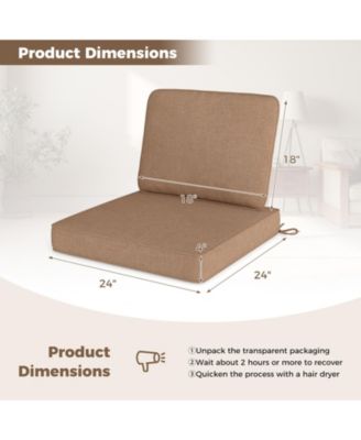 2-Pack Outdoor Patio Cushion Set with Removable Covers