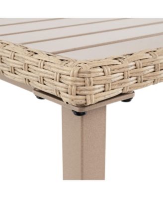 Outdoor Patio Bar Table Heavy Duty Rectangle Metal Frame