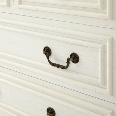 Modern White 5 Drawer Dresser Bathrooom Cabinet Ample Storage Wide Chest of Drawers