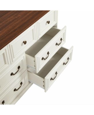 CASAINC Farmhouse Vintage 7-Drawer Rustic Bathroom Cabinet Organizer with Natural Texture