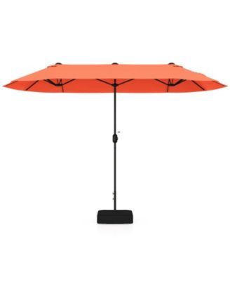 Double Sided Patio Table Umbrella with Crank Handle for Outdoor Shade