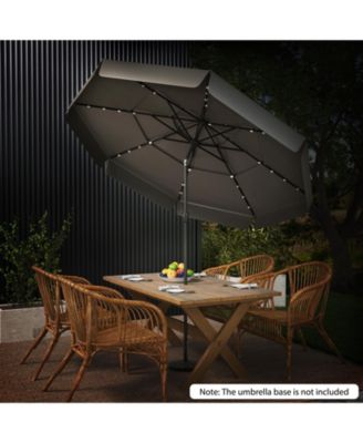 Solar Patio Umbrella with 3-Tier Vented Canopy for Outdoor Tables and Seating