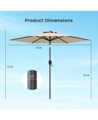 Outdoor Patio Heavy Duty Market Umbrella with Push Button Tilt