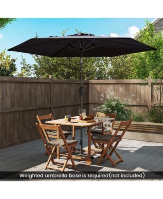 Outdoor Patio Heavy Duty Market Umbrella with Push Button Tilt