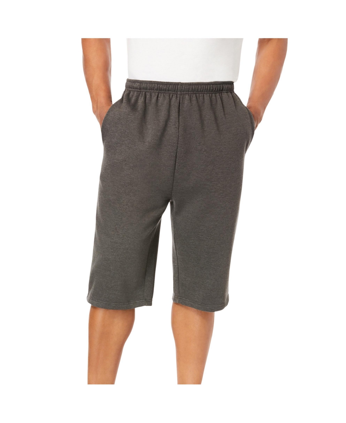 Big & Tall Fleece Extra Long Short - Heather charcoal