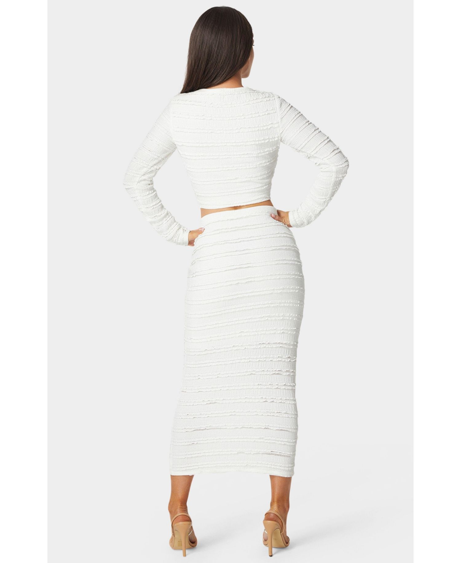 Women's Ruffle Lace Two Piece Skirt Set