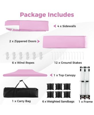 Pop up Canopy with 6 Sidewalls Windows and Carrying Bag