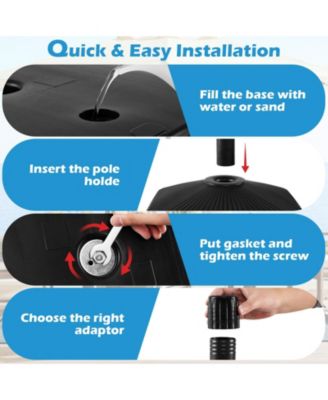 Fillable Umbrella Base with Shell Texture and 3 Coupler Sizes